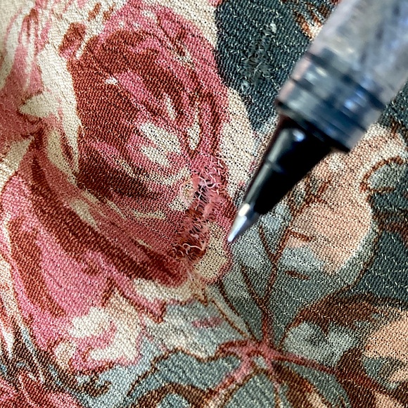 April Cornell soft floral rayon shirtwaist dress with waist tie Small - Picture 15 of 15